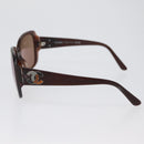 CHANEL Sunglasses plastic Brown CC Auth ka2964-8