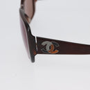 CHANEL Sunglasses plastic Brown CC Auth ka2964-9