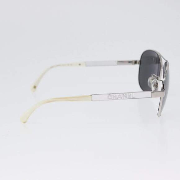 CHANEL Sunglasses metal Silver CC Auth ka2965