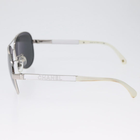 CHANEL Sunglasses metal Silver CC Auth ka2965