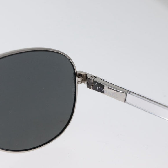 CHANEL Sunglasses metal Silver CC Auth ka2965