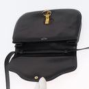 CELINE Shoulder Bag Leather Black Gold Auth ka2969-10