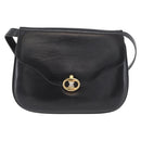 CELINE Shoulder Bag Leather Black Gold Auth ka2969-13