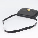 CELINE Shoulder Bag Leather Black Gold Auth ka2969-7