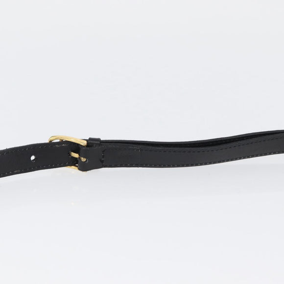 CELINE Shoulder Bag Leather Black Gold Auth ka2969