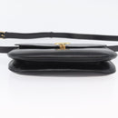 CELINE Shoulder Bag Leather Black Gold Auth ka2969-5