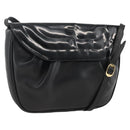 Salvatore Ferragamo Shoulder Bag Patent leather Black Gold Auth ka2971-1