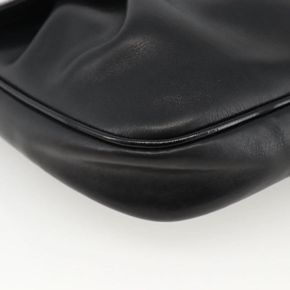 Salvatore Ferragamo Shoulder Bag Patent leather Black Gold Auth ka2971