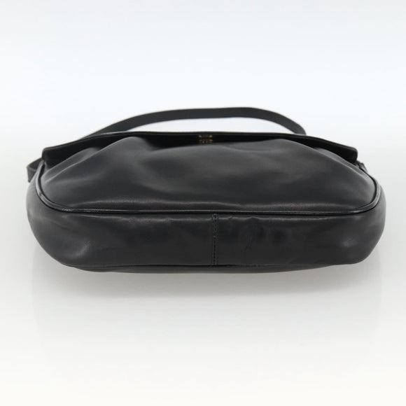Salvatore Ferragamo Shoulder Bag Patent leather Black Gold Auth ka2971