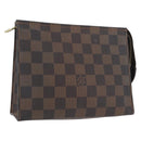 LOUIS VUITTON Damier Ebene Poche Toilette 19 Etui N47544 LV Auth ka2972-1