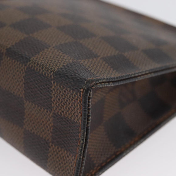 LOUIS VUITTON Damier Ebene Poche Toilette 19 Etui N47544 LV Auth ka2972