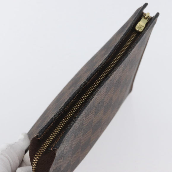 LOUIS VUITTON Damier Ebene Poche Toilette 19 Etui N47544 LV Auth ka2972