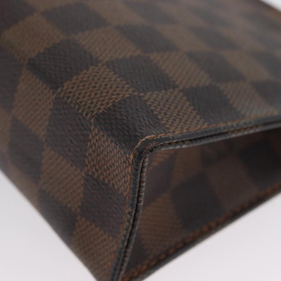 LOUIS VUITTON Damier Ebene Poche Toilette 19 Etui N47544 LV Auth ka2972