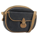 Christian Dior Honeycomb Canvas Shoulder Bag PVC Black Gold Auth ka2973-1