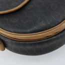 Christian Dior Honeycomb Canvas Shoulder Bag PVC Black Gold Auth ka2973-11