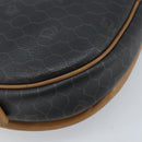 Christian Dior Honeycomb Canvas Shoulder Bag PVC Black Gold Auth ka2973-13