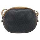 Christian Dior Honeycomb Canvas Shoulder Bag PVC Black Gold Auth ka2973-3