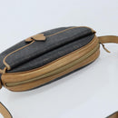 Christian Dior Honeycomb Canvas Shoulder Bag PVC Black Gold Auth ka2973-6