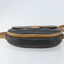 Christian Dior Honeycomb Canvas Shoulder Bag PVC Black Gold Auth ka2973-9