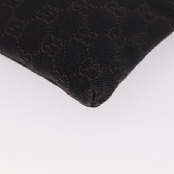 GUCCI GG Canvas Waist bag Dark Brown Silver 28566 Auth ka2977