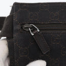 GUCCI GG Canvas Waist bag Dark Brown Silver 28566 Auth ka2977-9