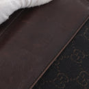 GUCCI GG Canvas Waist bag Dark Brown Silver 28566 Auth ka2977-19