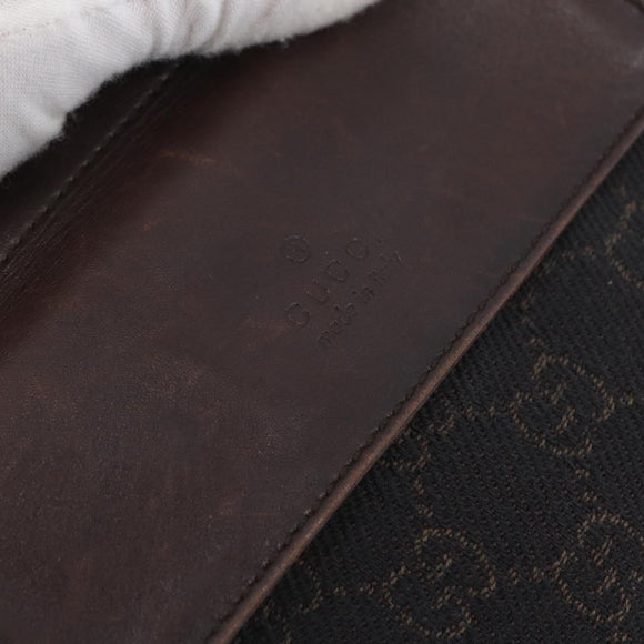 GUCCI GG Canvas Waist bag Dark Brown Silver 28566 Auth ka2977