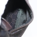GUCCI GG Canvas Waist bag Dark Brown Silver 28566 Auth ka2977-11