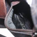 GUCCI GG Canvas Waist bag Dark Brown Silver 28566 Auth ka2977-21