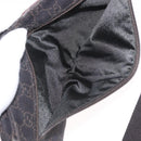 GUCCI GG Canvas Waist bag Dark Brown Silver 28566 Auth ka2977-23