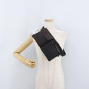 GUCCI GG Canvas Waist bag Dark Brown Silver 28566 Auth ka2977-24