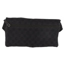 GUCCI GG Canvas Waist bag Dark Brown Silver 28566 Auth ka2977-2