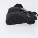 GUCCI GG Canvas Waist bag Dark Brown Silver 28566 Auth ka2977-3