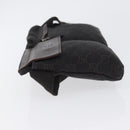 GUCCI GG Canvas Waist bag Dark Brown Silver 28566 Auth ka2977-4