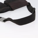 GUCCI GG Canvas Waist bag Dark Brown Silver 28566 Auth ka2977-7