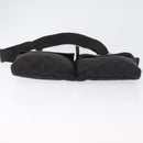 GUCCI GG Canvas Waist bag Dark Brown Silver 28566 Auth ka2977-5