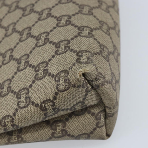 GUCCI GG Plus Supreme Clutch Bag PVC Beige Auth ka2978
