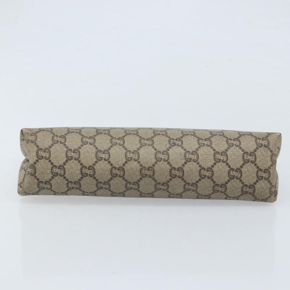GUCCI GG Plus Supreme Clutch Bag PVC Beige Auth ka2978