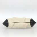 Salvatore Ferragamo Hand Bag Canvas Beige Black Auth ka2979-5
