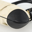 Salvatore Ferragamo Hand Bag Canvas Beige Black Auth ka2979-9