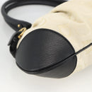 Salvatore Ferragamo Hand Bag Canvas Beige Black Auth ka2979-15