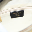 Salvatore Ferragamo Hand Bag Canvas Beige Black Auth ka2979-12
