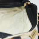 Salvatore Ferragamo Hand Bag Canvas Beige Black Auth ka2979-19