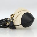 Salvatore Ferragamo Hand Bag Canvas Beige Black Auth ka2979-3