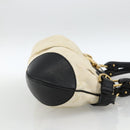 Salvatore Ferragamo Hand Bag Canvas Beige Black Auth ka2979-4