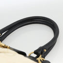Salvatore Ferragamo Hand Bag Canvas Beige Black Auth ka2979-14