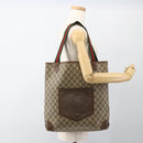 GUCCI GG Supreme Web Sherry Line Tote Bag PVC Beige Red 002 904 0222 Auth ka2984-21
