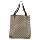 GUCCI GG Supreme Web Sherry Line Tote Bag PVC Beige Red 002 904 0222 Auth ka2984-3