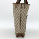 GUCCI GG Supreme Web Sherry Line Tote Bag PVC Beige Red 002 904 0222 Auth ka2984-4