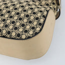 Salvatore Ferragamo Gancini Shoulder Bag Canvas Beige Silver Auth ka2988-15